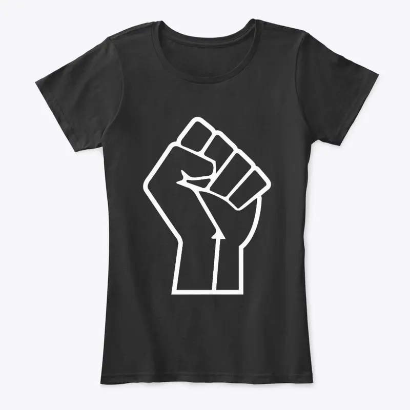 Solidarity Fist in Black and White